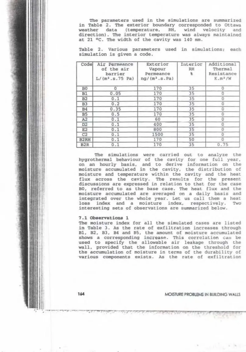 Table 2. Various parameters used in simu ations; eaco simulation is given a code.