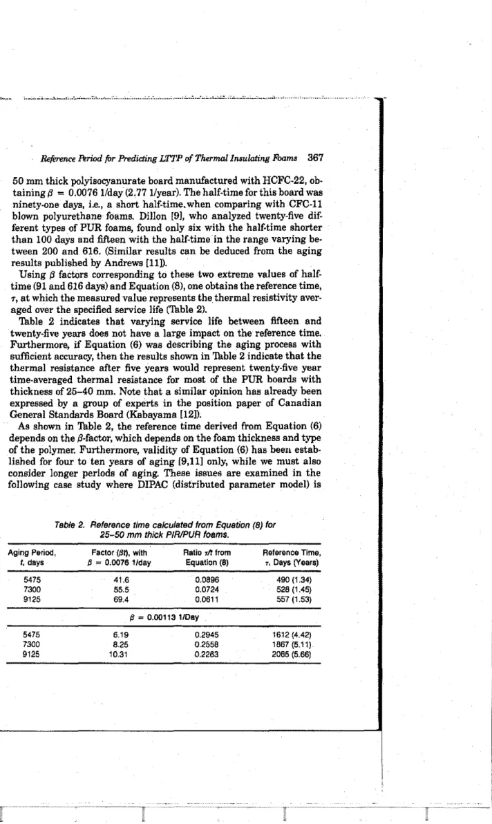 Table 2 indicates that varying service life between fifteen and twenty-five years does not have a large impact on the reference time.