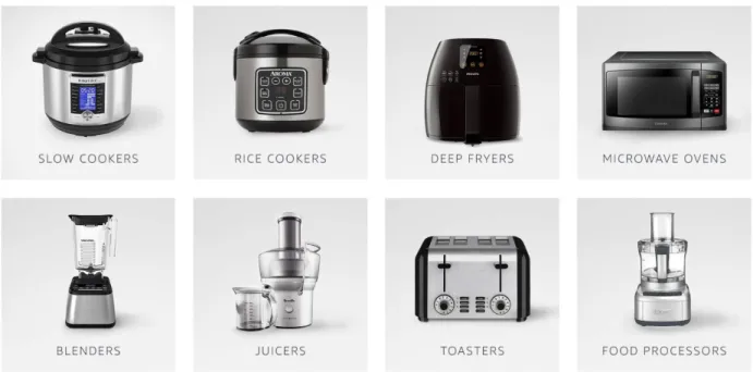 Fig 9. Kitchen appliances on Amazon.com 