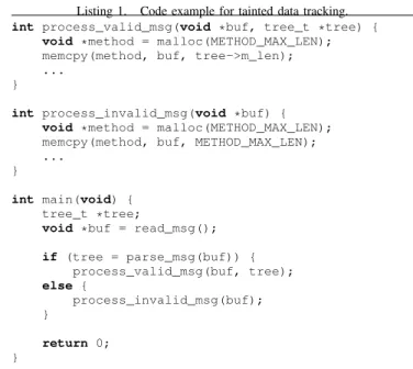 Figure 2 shows a small subgraph of the tainted data graph