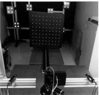 Figure 10: Part of the CEL showing camera mounts , translation stage and targets