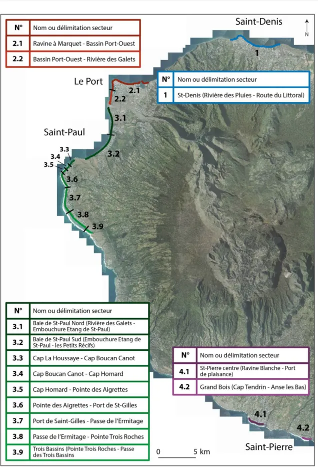 Figure 7. Segmentation du littoral en 14 secteurs Figure 7. Segmentation du littoral en 14 secteurs 