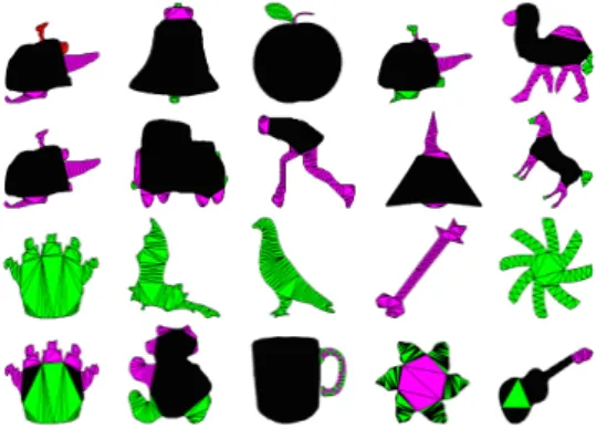 Figure 9: Each row shows annotations for a single user: the top two rows corre- corre-spond to the two users with the best quality scores, the buttom rows to the two users with the worst scores