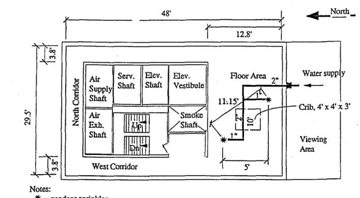 Figure  2  Plan  of the  J().story  tower,  seventh floor. 
