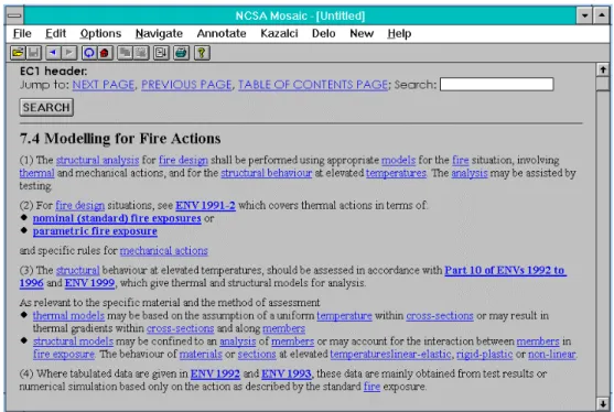 Figure 8: Eurocode 1 as a HTML document displayed by Mosaic. 