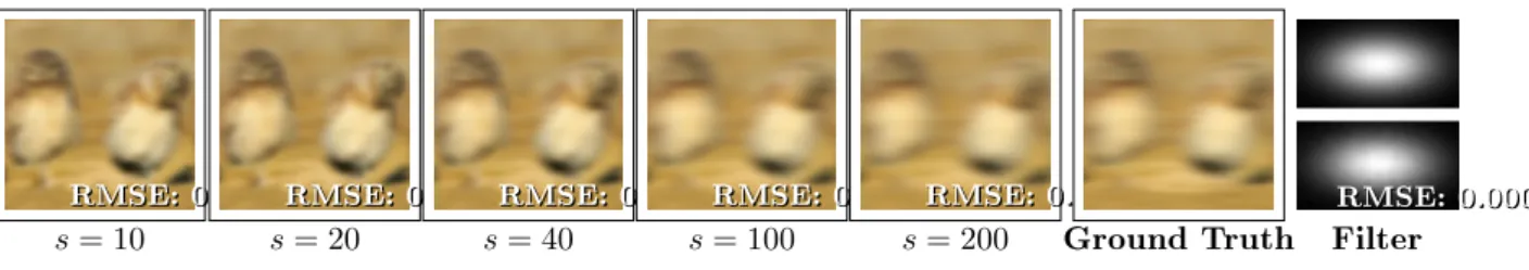 Figure 4: We demonstrate the convergence of IFD ltered images with an increasing number of terms s 