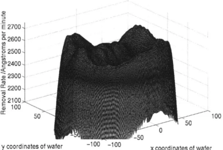Figure 2.4:  Surface  Plot of the Removal  Rate  on  a Typical Wafer