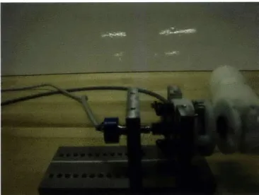 Figure 2.3:  Steedle mechanism  and a rotary potentiometer mounted  in  testing rig.