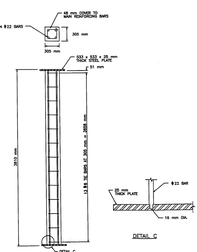 Figure  6 .  E l e v a t i o n   and  C r o s s - S e c t i o n   o f  Columns  N o .   3  and  N o 