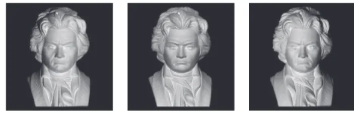 Fig. 1: m = 3 images, of size 256 × 256, of a Beethoven’s bust, taken under 3 different illuminations 2 .