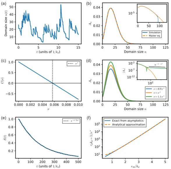 FIG. 2. Shot-noise model for the stochastic size dynamics of an immobile domain in the case of monodisperse impinging clusters.