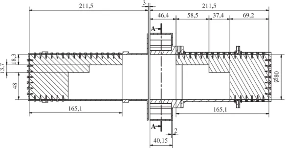 Figure 1. Dimensional diagram in the septum plane (values in mm).