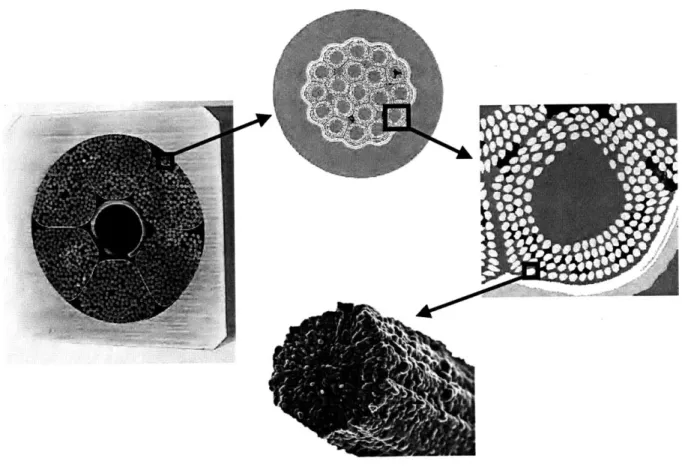 Fig.  1.11.  CICC  cross-section  view showing  a  series  of internal  magnification  stages [1.19].