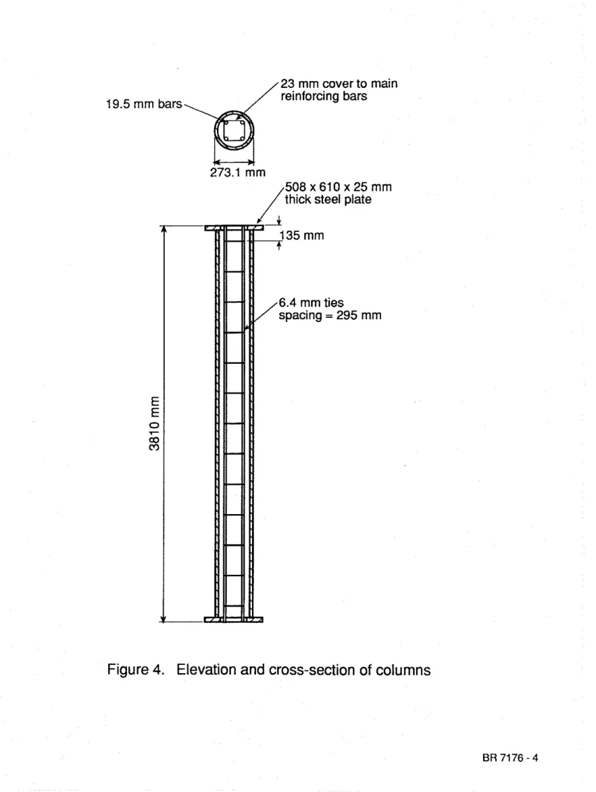 Figure  4.  Elevation and cross-section of columns 