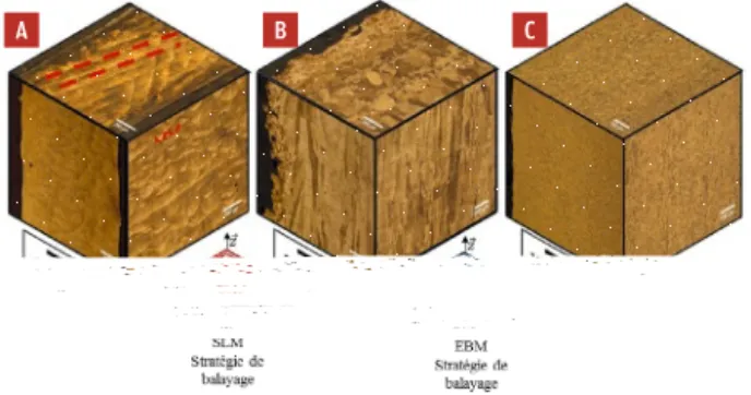FIGURE 3 : Micrographies MEB des surfaces brutes oxydées 1 000 h à 850 °C : (a) SLM, (b) EBM, (c) Forgé-traité (AMS 5662) et  leurs cartographies de rugosité respectives prises au microscope interférométrique (MAG 10X, ± 1 nm de résolution verticale) à  va