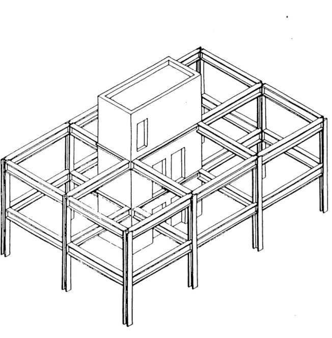 Figure 2-6 : Ossature en acier avec murs de cisaillement en beton (AMB)