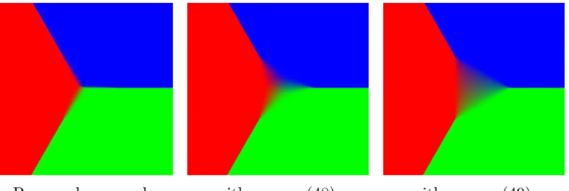 Figure 13 illustrates the negative result of Proposition 5.1: the relaxation J is the only one which reconstructs correctly the triple point.