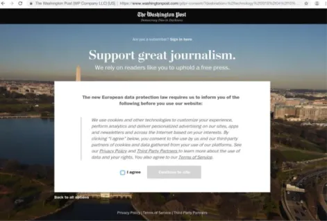 Figure 7 Violation of the requirement “No merging into a contract” by Washington Post website (homepage 