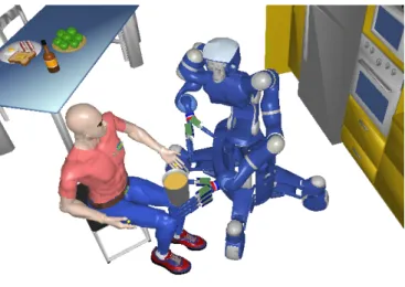 Fig. 1. An example scenario of a Human-Robot object hand-over task
