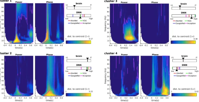 Figure 5: Clustering analysis. K-means clustering was performed on the MEG power and phase RDMs