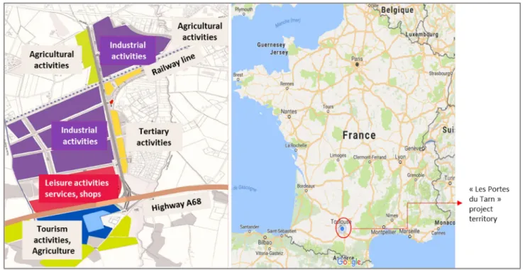 Fig. 3    Geographic location and the main activities’ fields