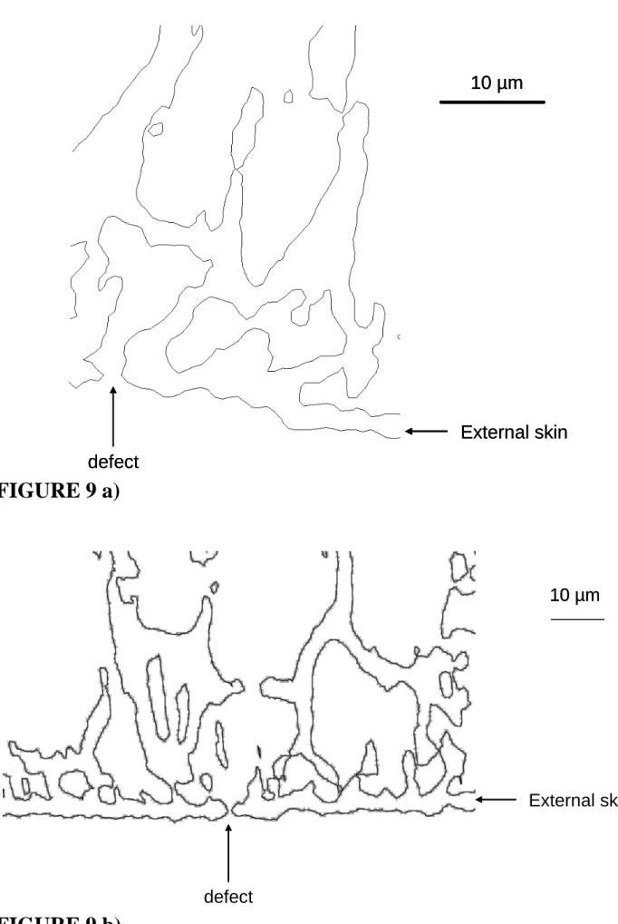 FIGURE 9 a)  FIGURE 9 b)  defect External skin10 µm defectExternal skin10 µm 10 µm defect External skin10 µm 10 µm 
