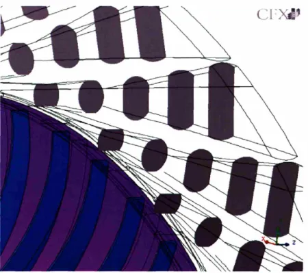 Figure 1-5 MOD-2 diffuser cross-sections which indicate the complex 3D nature of the diffuser design