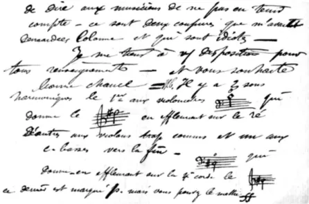 Fig 1:  Extrait de la lettre autographe du 25?.3.92 de Charpentier à Doret ; CH-LAcu, FGD-B-2-CHA.
