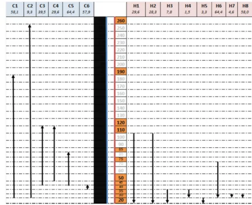 Fig. 6 – Temperature intervals representation.