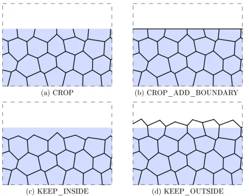 Figure 6: Border behaviors. The user can choose between four partition behaviors at the domain's border