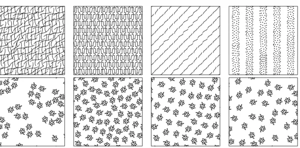 Figure 10: Comparison with examplar-based approaches. Top: we go beyond by-example methods' limitations from Figure 2 by faithfully reproducing the target arrangements with our set of operators