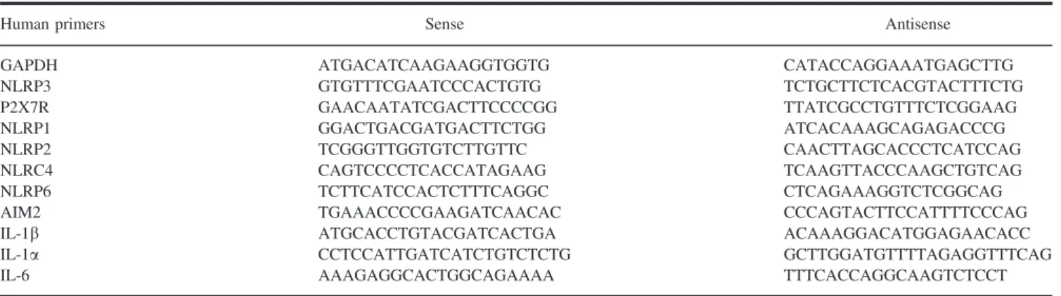 Table 1 Human primers designed for the present study