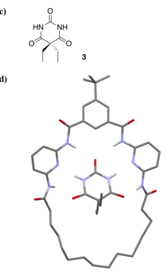 Figure  1.  a)  Single  crystal  X-ray  structure  of  acyclic  Hamilton-like  ferrocene- ferrocene-containing  receptor  (10)