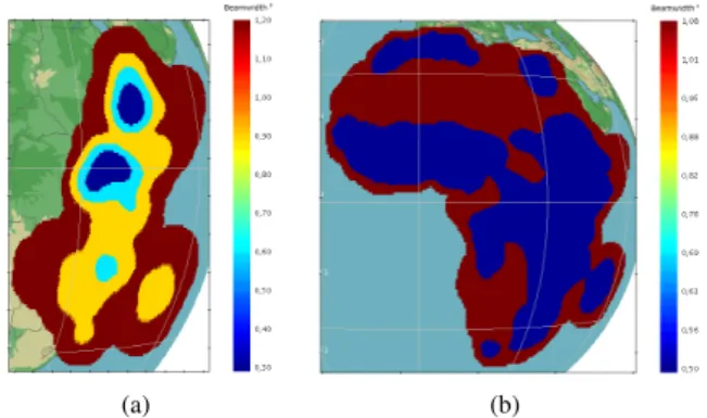 Fig. 5: (a) 4 diameters over Eastern Africa (b) 2 diameters over Africa