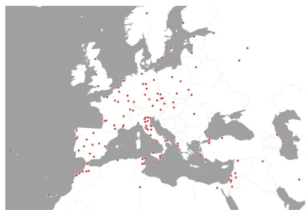 Figure 4. World Heritage cities in Europe, 2017. (© M. Gravari-Barbas) 