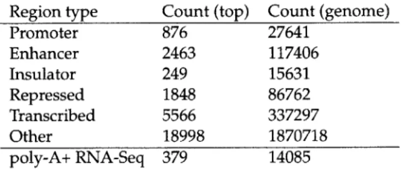 Table  3.1:  Counts  of top T1D-associated  variants  in  functional  regions  in GM12878  lym- lym-phoblastoid