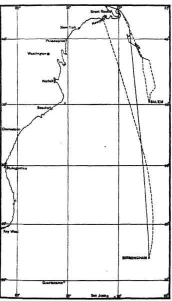 Figure  8  Routes  of  the  Salem  and  the  Birmingham  in  July  1910  [Austin,  &#34;Some  Quantitative Experiments&#34;  (1911),  Figure  2].
