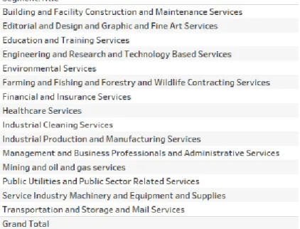 Table 12: Instances of ECAT Segment categories containing the word “service.” 