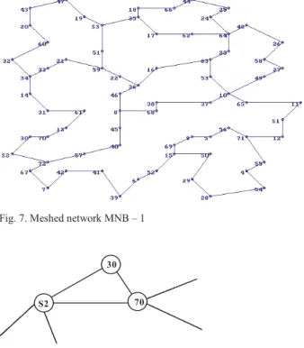 Fig.  9  shows  the  meshed  network  obtained  applying  the  MNB – 1V algorithm, using the same input data