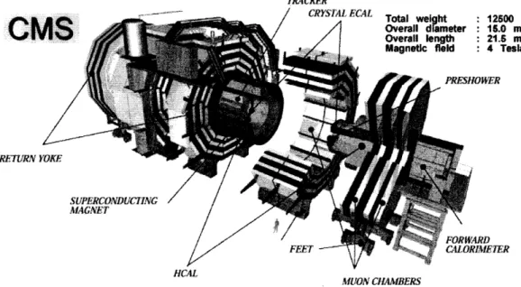 Figure  2-2:  Exploded  schematic  of  the  CMS  detector  apparatus.