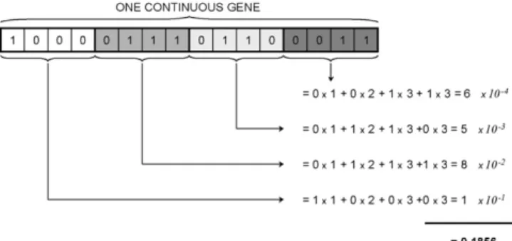 Fig. 5. Coding example with the weighed boxes.