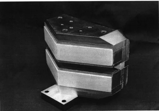 Figure  5.2: The7.6-kG  magnet constructed  of Nd-Fe-B  and  steel. The  longest dimension  of the magnet  is 28  cm, and the  gap  width is  2 cm