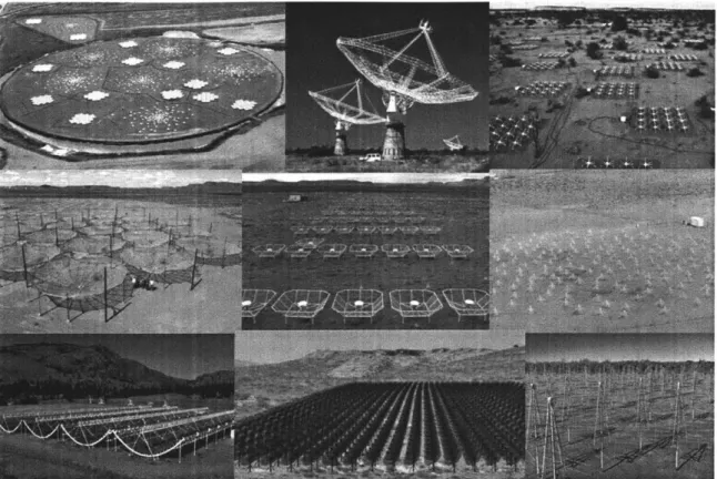 Figure  1-4:  Several  examples  of  existing  and  upcoming  interferometry  experiments pursuing  a detection  of cosmological  21  cm fluctuations