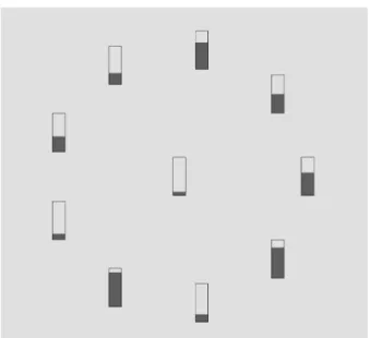 Fig. 3. A view of the task screen, here the comparison cognitive process is performed on framed rectangles