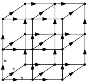 Figure  3-1:  Discretization  grid  with  flows  u,  v  and  w