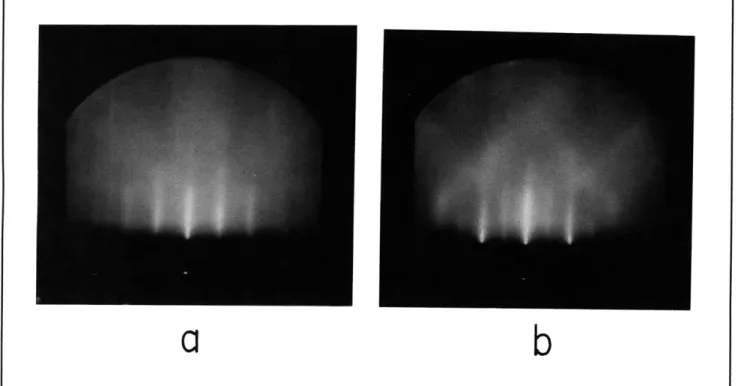 Figure  2.  Reflection  high  energy  electron  diffraction  patterns  obtained  from  a  500A  ZnSe  film  grown  on  a  (001) GaAs  substrate