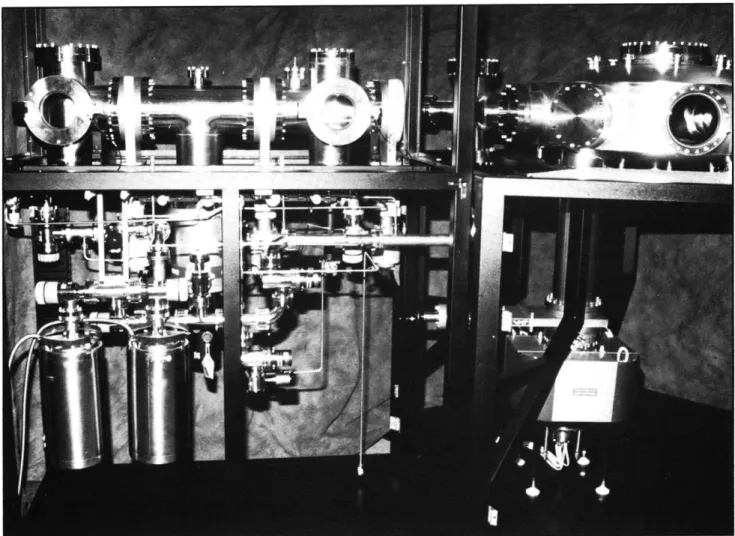 Figure  1.  Growth  reactor  module  and  partially complete  electronics  rack  of  the  chemical  beam  epitaxy  system  (as of  November  1989).