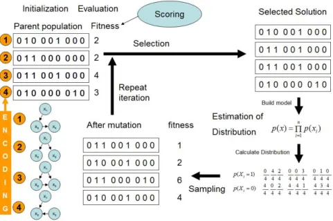 Fig. 7. Example of a simple EDA for the BNs structure learning