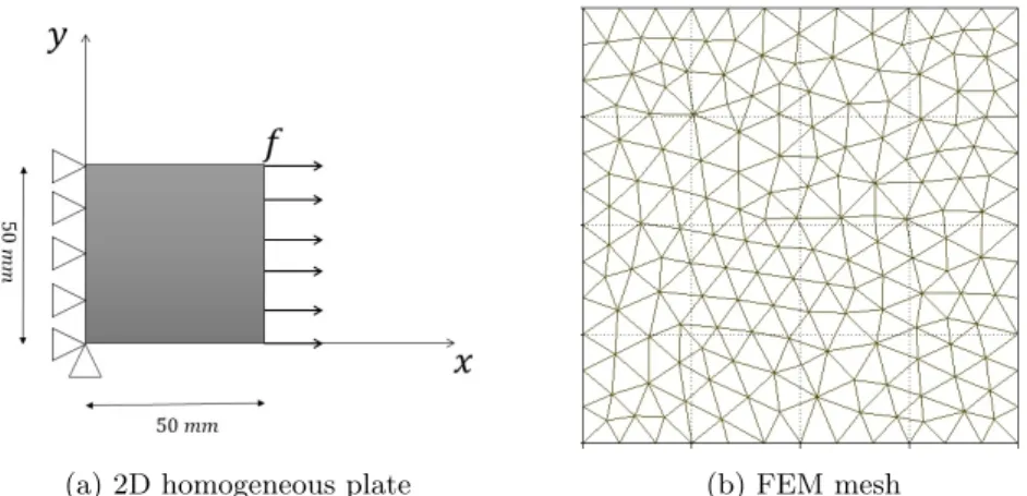 Fig. 4: A homogeneous plate and its model
