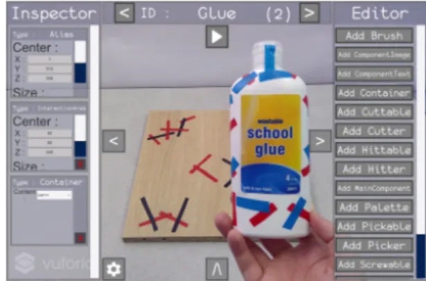 Figure 12: Inspector for an object. The left panel indicates the cur- cur-rent types for the object, and the right one proposes the available types to add on the object.